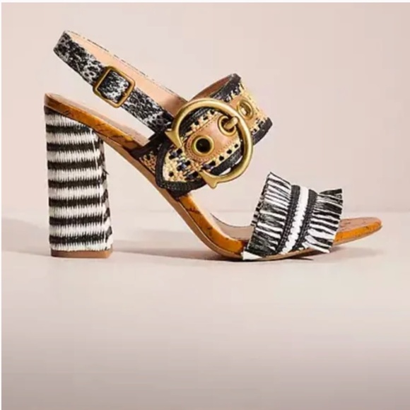 NWT COACH Robin Raffia Sandal new with box 5 B 35 - Picture 8 of 17